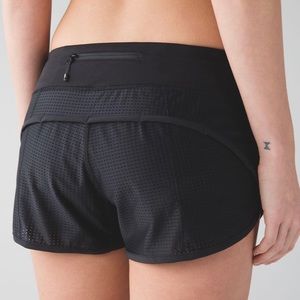 Lululemon speed shorts, black mesh